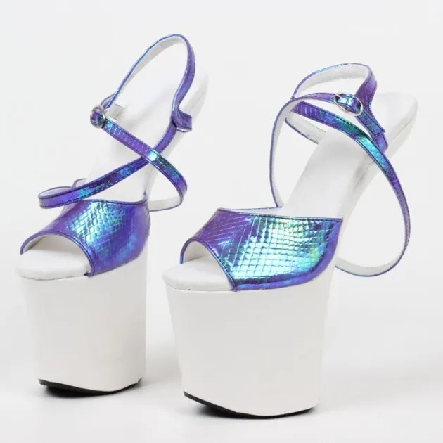 20CM Heelless High Heel Sandals Fish Mouth Ankle Strap