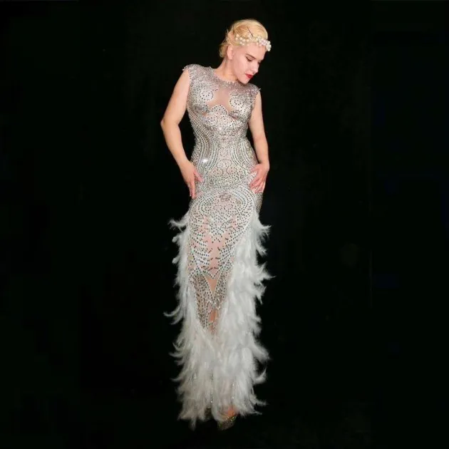 Sequined Feather-paneled Skinny Stretch Maxi Dress