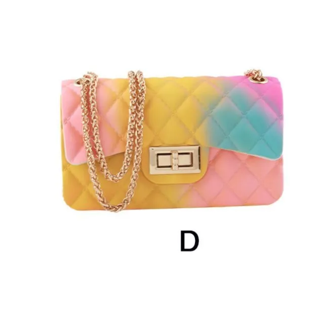 Frosted Matte Rhombic Gradient Colorful Jelly bag