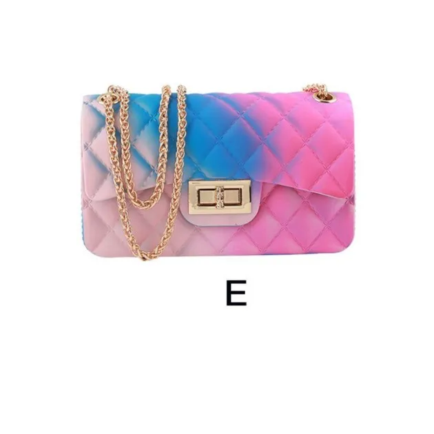 Frosted Matte Rhombic Gradient Colorful Jelly bag
