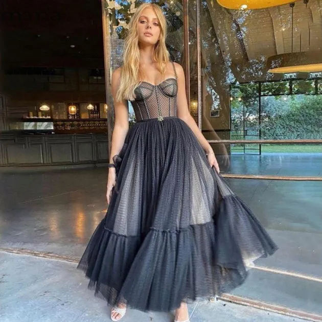 Lace Strapless Tube Top Solid Color Chiffon Dress