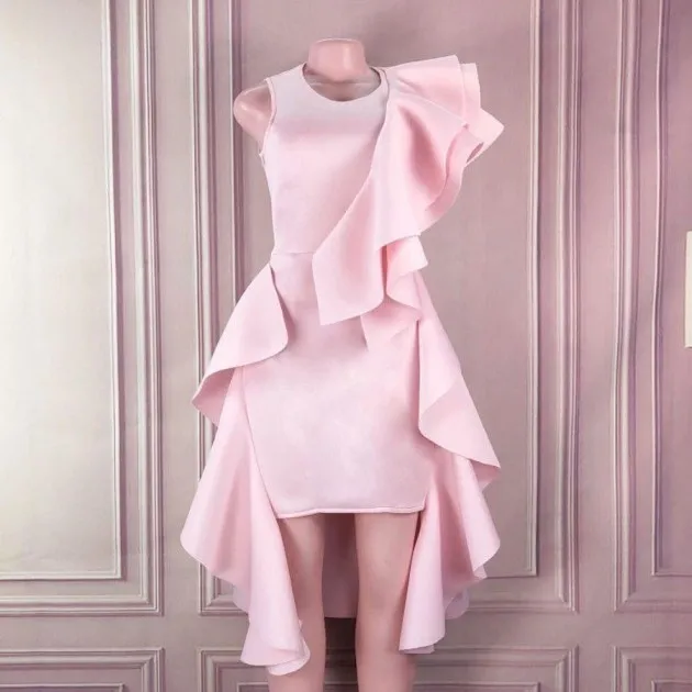Ruffled Sexy Sleeveless Dress Slim Bag Hip Skirt Banquet Evening Dress