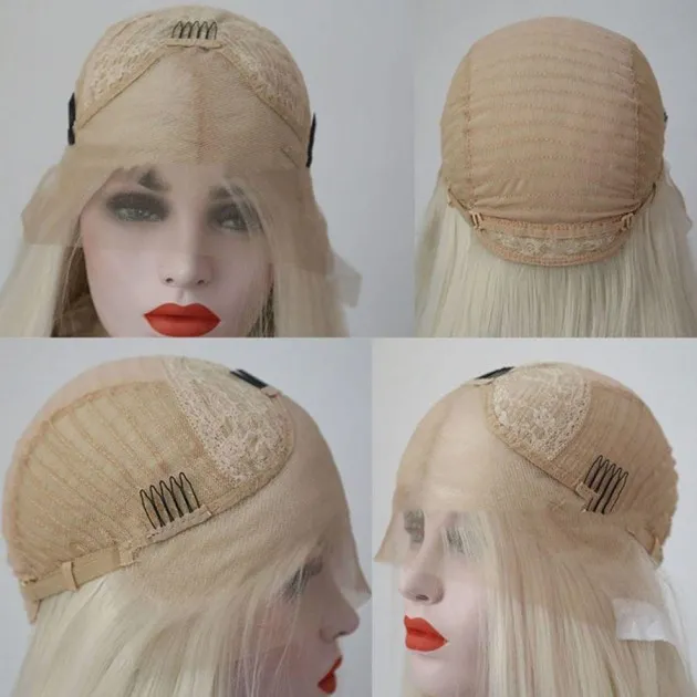 Front Lace Wig Bluish Cyan