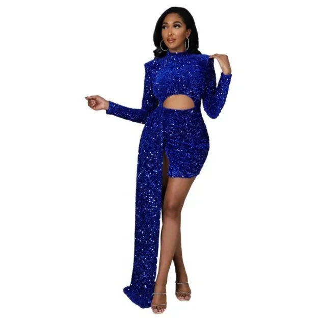 Fleece Sequin Solid Color Dress