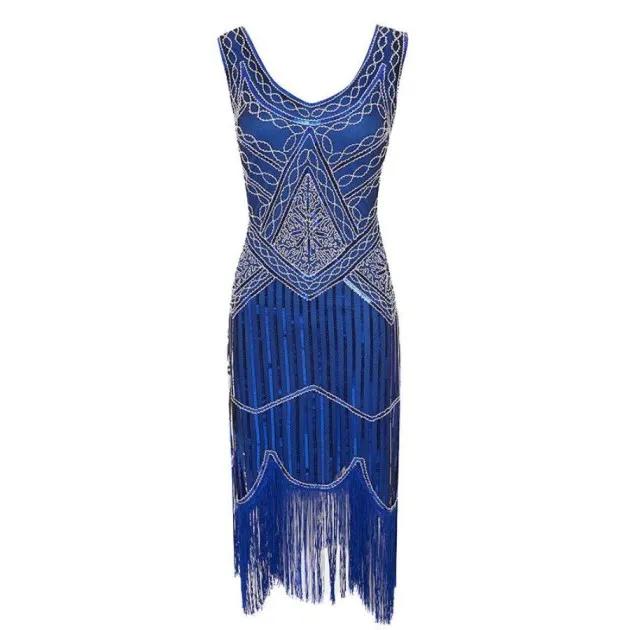 Vintage Sequined Fringe Beaded Dress