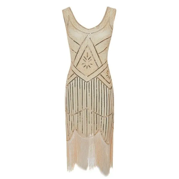 Vintage Sequined Fringe Beaded Dress