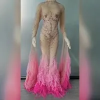 Sheer Fringe Mesh Performance Costume