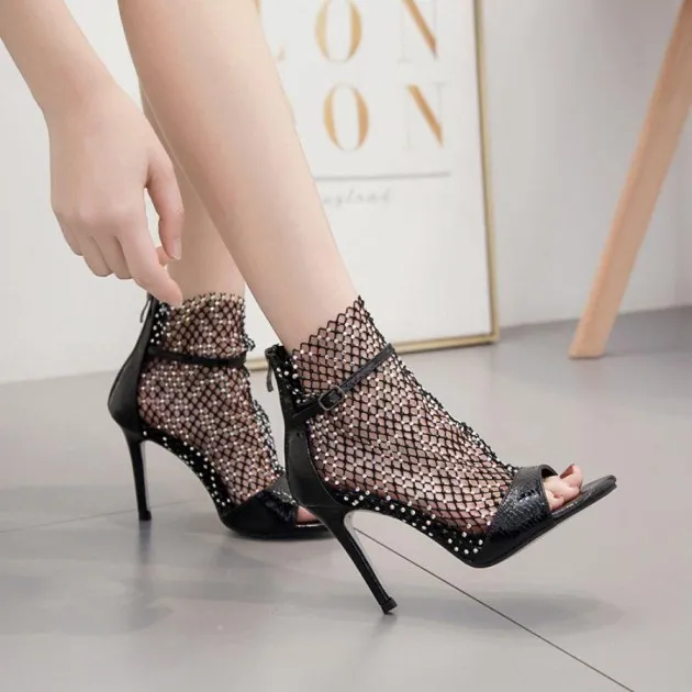 Fish Mouth Shoes Stiletto Sandals