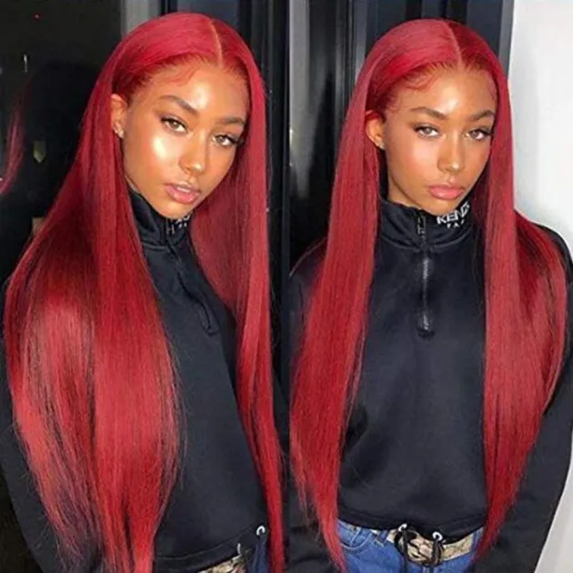 Burgundy Lace Front Red Hair Wig