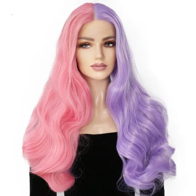 Two-tone Long Curly Hair Lace Wig