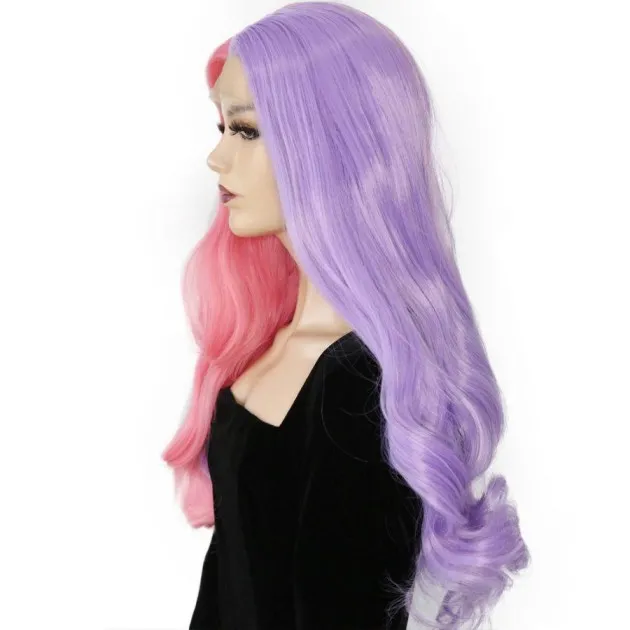 Two-tone Long Curly Hair Lace Wig