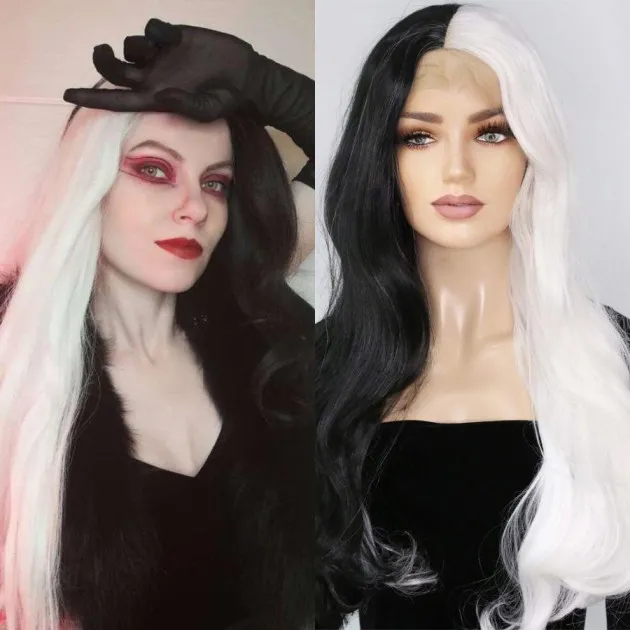 Two-tone Long Curly Hair Lace Wig