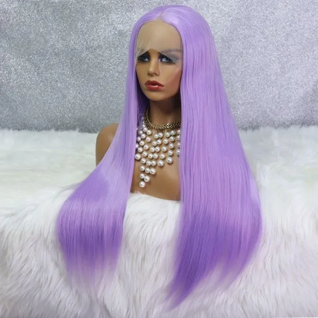 Bright Purple Fiber Front Lace Wig