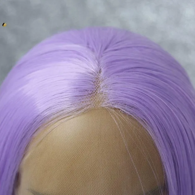 Bright Purple Fiber Front Lace Wig