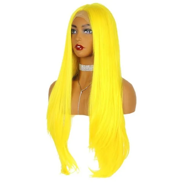 Trendy Yellow High Temperature Silk Wig