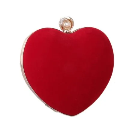 Bolsa De Cena En Forma De Corazón Con Perlas De Diamantes