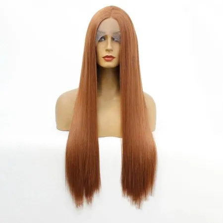 Bruine Zijden Front Lace Pruik Naomi