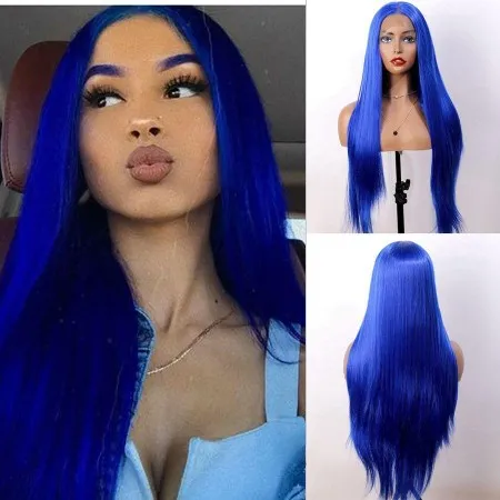 Ocean Synthetic Front Lace Blue Wig
