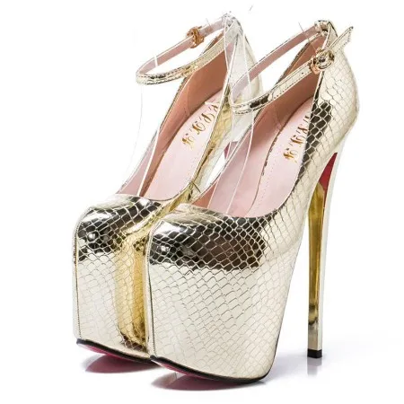 Zapatos Emery Super Stiletto Con Plataforma Brillante