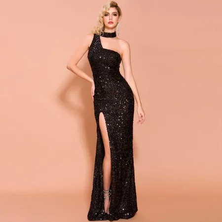 Vestido De Banquete Con Abertura Y Lentejuelas Charlie