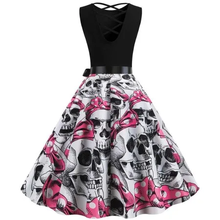 Vestido Estampado Sin Mangas Halloween
