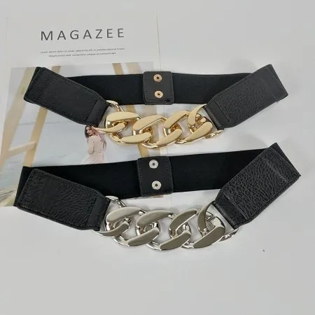 Elastische Riem, Metalen Ketting, Modieuze All-match Tailleband