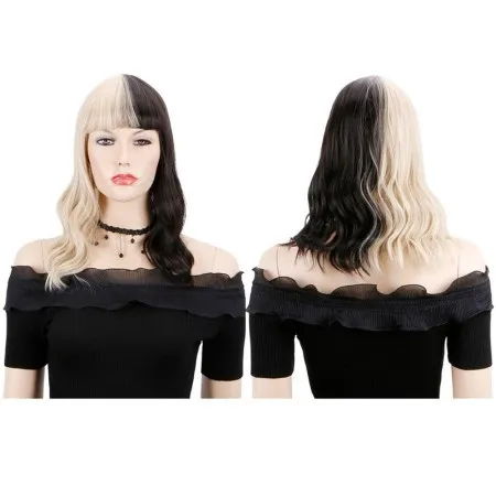 Pelo Liso Blanco Y Negro