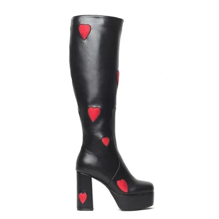 Botas De Tubo Alto Con Tacón Grueso Y Cremallera