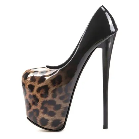 Tacones Altos Con Estampado De Leopardo Degradado Súper Alto Stiletto