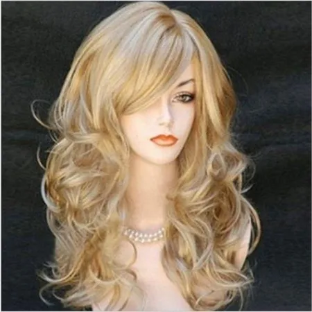 Peluca De Mujer Europea Y Americana Gradual Blanca