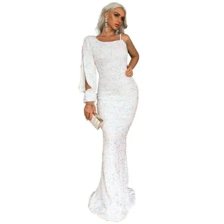 Sexy Fishtail-jurk In Effen Kleur Met Lovertjes