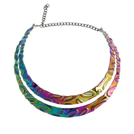 Metalen Ovale Patroon Korte Ketting