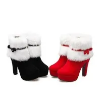 Christmas Boots With Bow Side Zipper Sofia