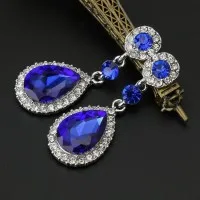 Pendientes Lágrima Azul Cristal