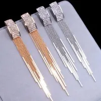 Long Crystal Earrings Tassel Earrings