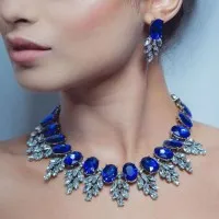 Fashion Crystal Necklace And Earrings With Diamonds