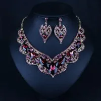 Collar Corto De Clavícula De Cristal Morado