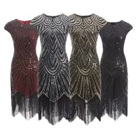 Fringed Braid Sequin Dress Great Gatsby