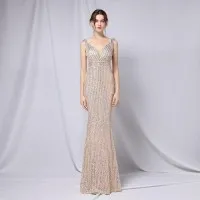 Alexandra Sequined Fishtail Long Dress