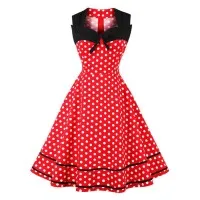 Square Collar Polka Dot Retro Dress