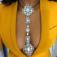 Lichaamsketting Met Diamanten Bloemketting