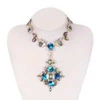 Alloy Inlaid Gemstone Necklace