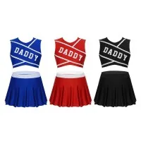 Cheerleader Cosplay Costume Sequin Mini Skirt Fancy Dress