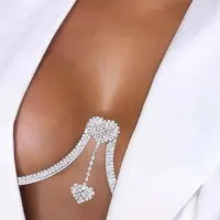 Cadena Para El Cuerpo Con Soporte Para El Pecho Con Colgante De Corazón Doble Para Damas