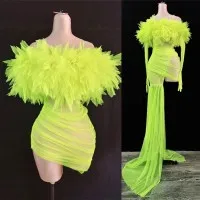 Mesh Large Flower Sling Tail Hip Dress