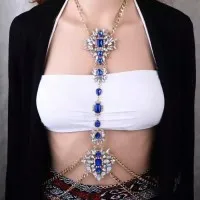 Alloy Diamond Set With Gemstone Waist Chain Body Chain