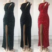 Vestido De Noche Vestido Ajustado Con Abertura A Escala